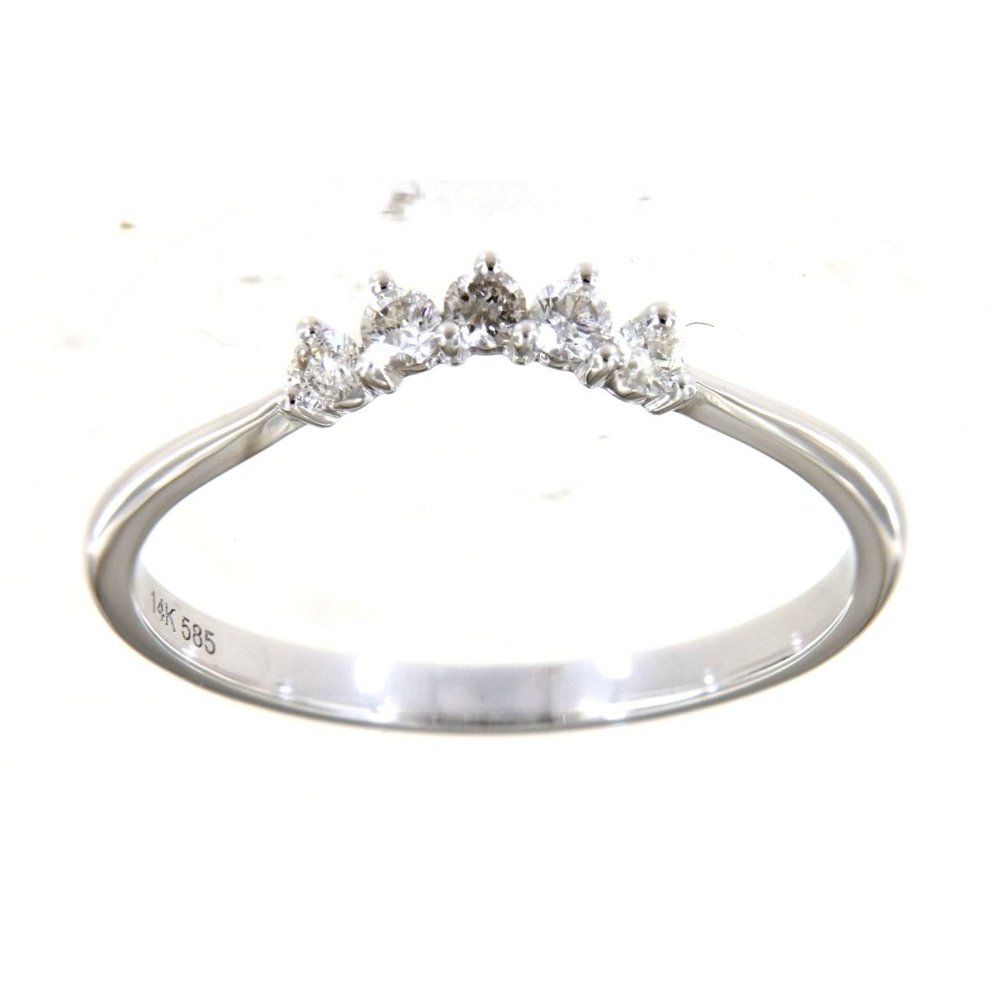 Real Diamond Stylish Curved Style Ring Fine Jewelry White Gold